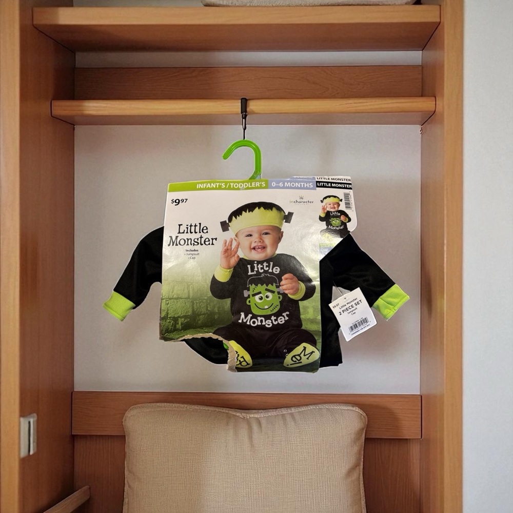🍀🍂Adorable Monster Infant Costume - Black and Green